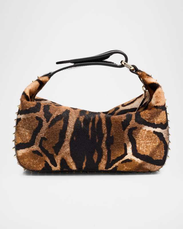 Funky Top-Handle Bag in Bengali-Print Calf Hair